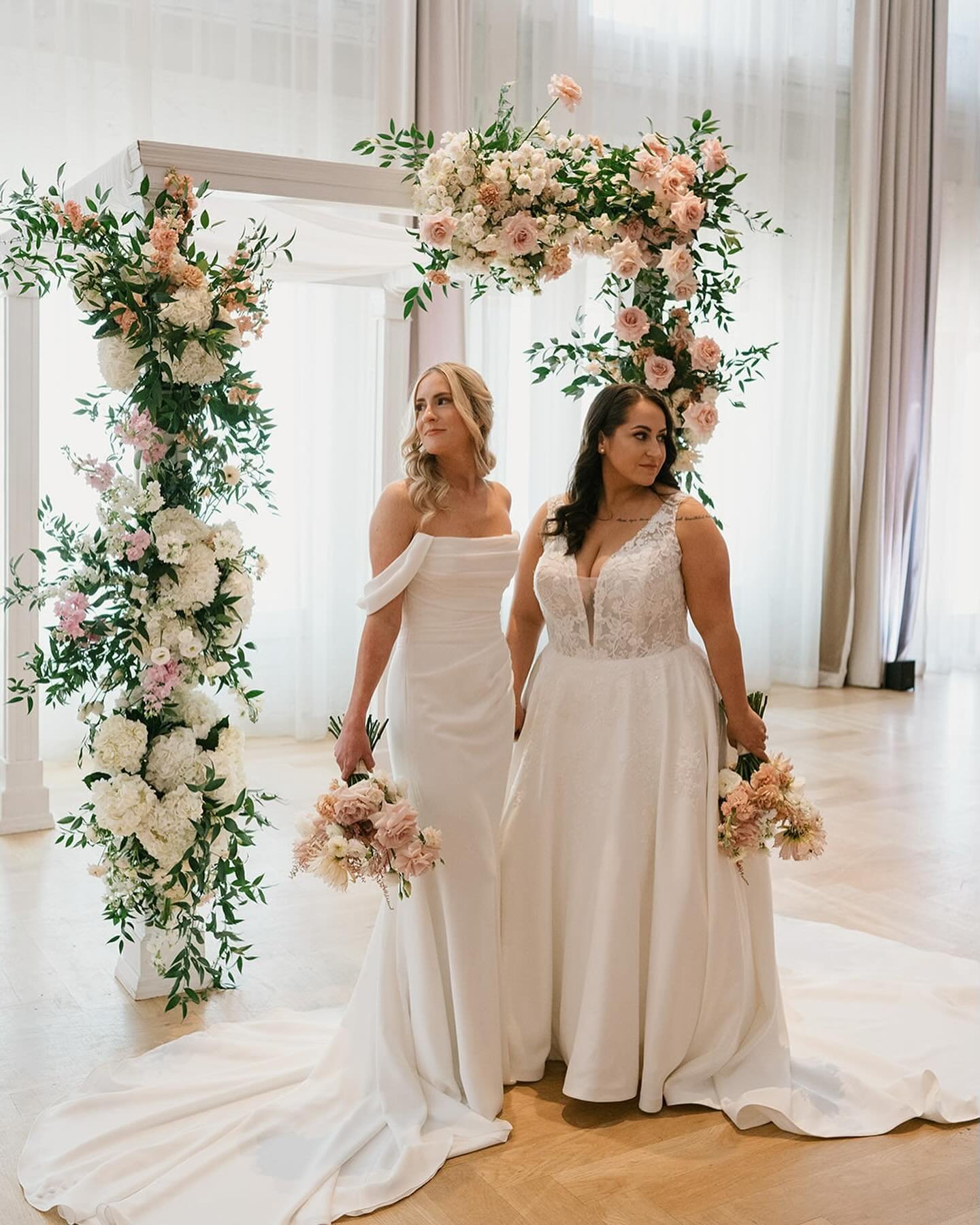 The most stunning sneak peeks from Kayla + Heather&rsquo;s special day! This first shot is one of our absolute favorites to date! We can&rsquo;t wait to share more from this celebration! 😍

Coordination &amp; Design: @mdpevents
Venue: @hotelhaya
Pho