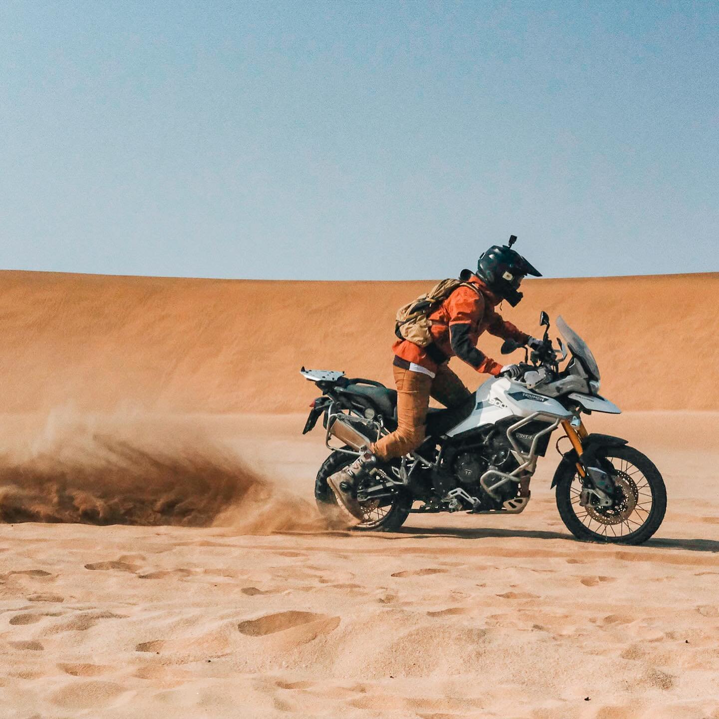 Make sand your friend 🇳🇦

No better way to overcome a fear of sand than by facing it head on in Namibia.

Three tips to get you through it:
&bull; Get your weight back
&bull; Look up to where you want to go, not down at your front wheel
&bull; The 