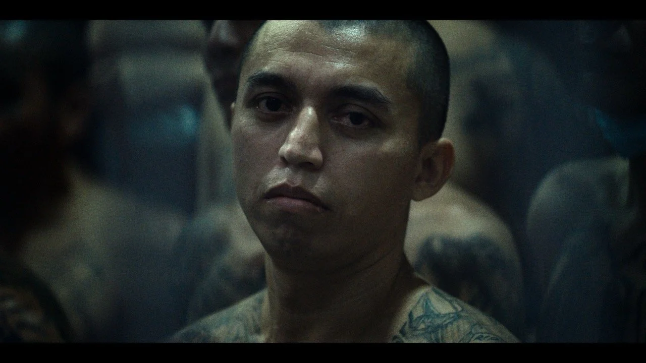 CECOT prison scene from Hasta Encontrarlos documentary — Cinematography by Eloi Molí, AEC