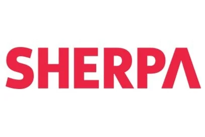 The word 'SHERPA' in bold red letters on a white background.