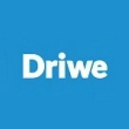 Blue background with the word 'Driwe' in white text, with a typo in the word 'Drive'.