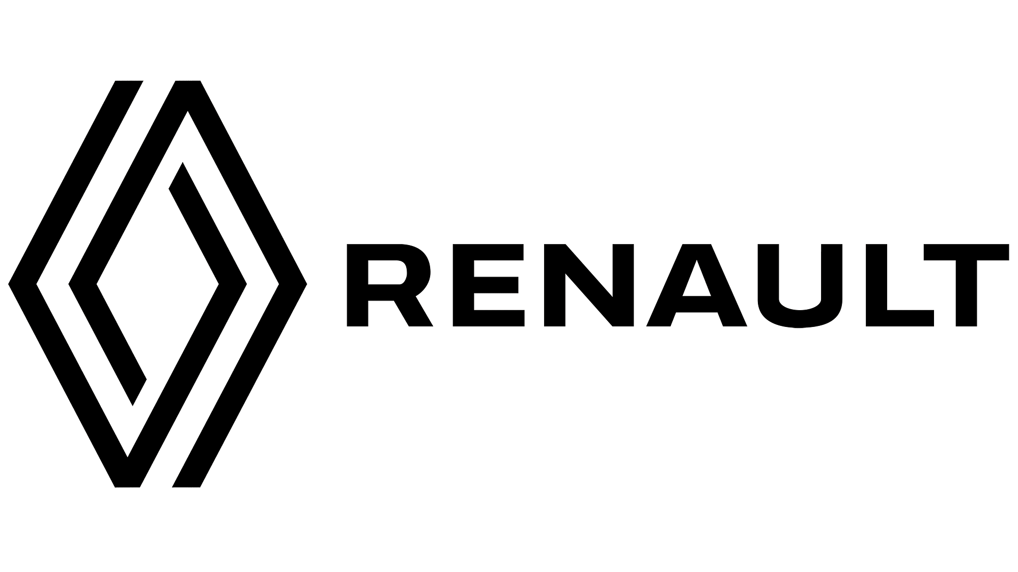 Renault logo with black geometric emblem and the word 'Renault' to the right
