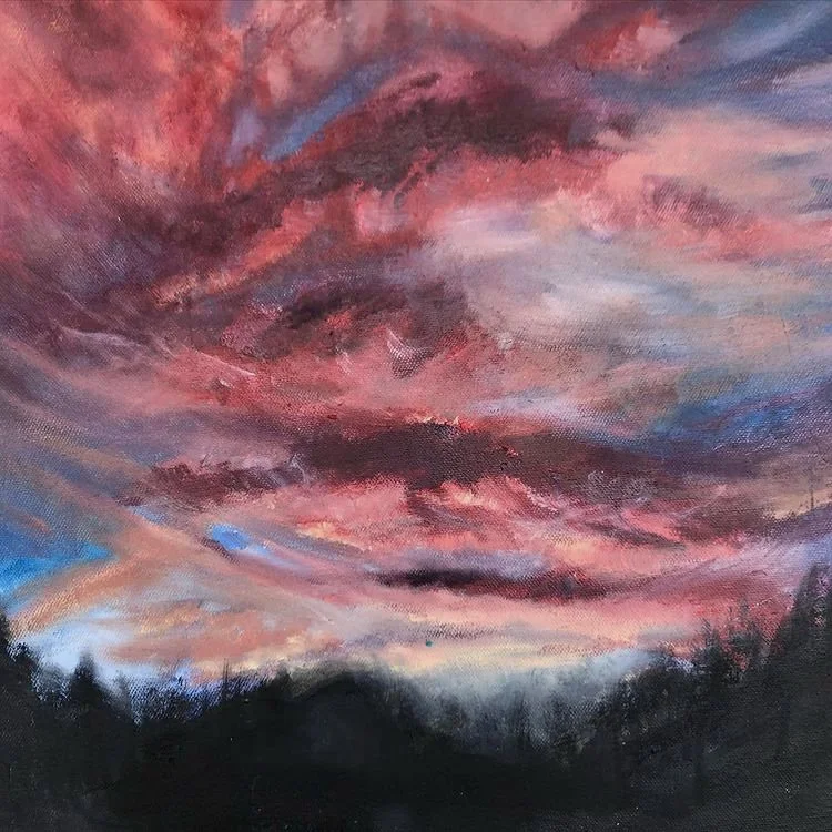 Cheeto Sky (8x8. oil study. 2021)
