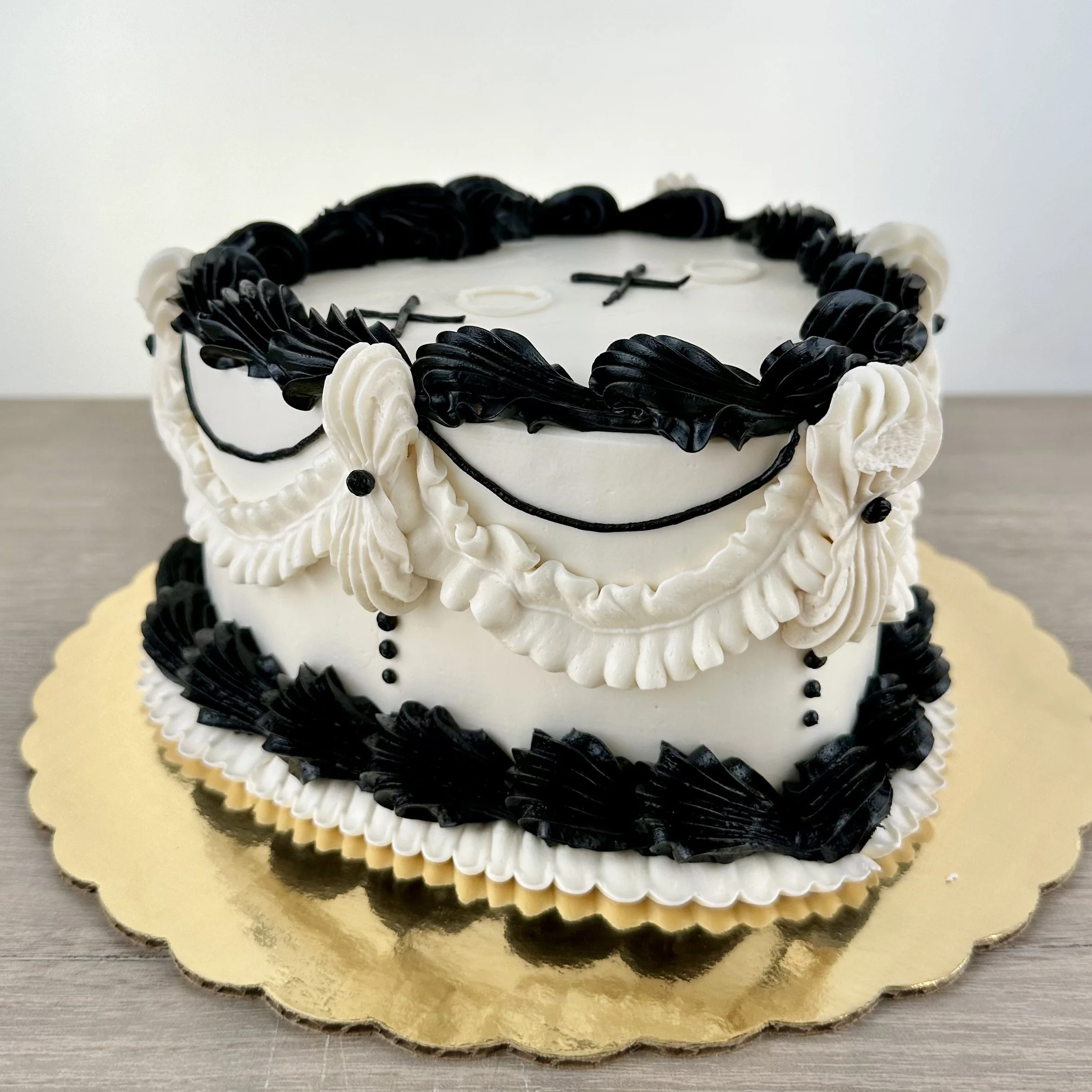 Black and White heart cake