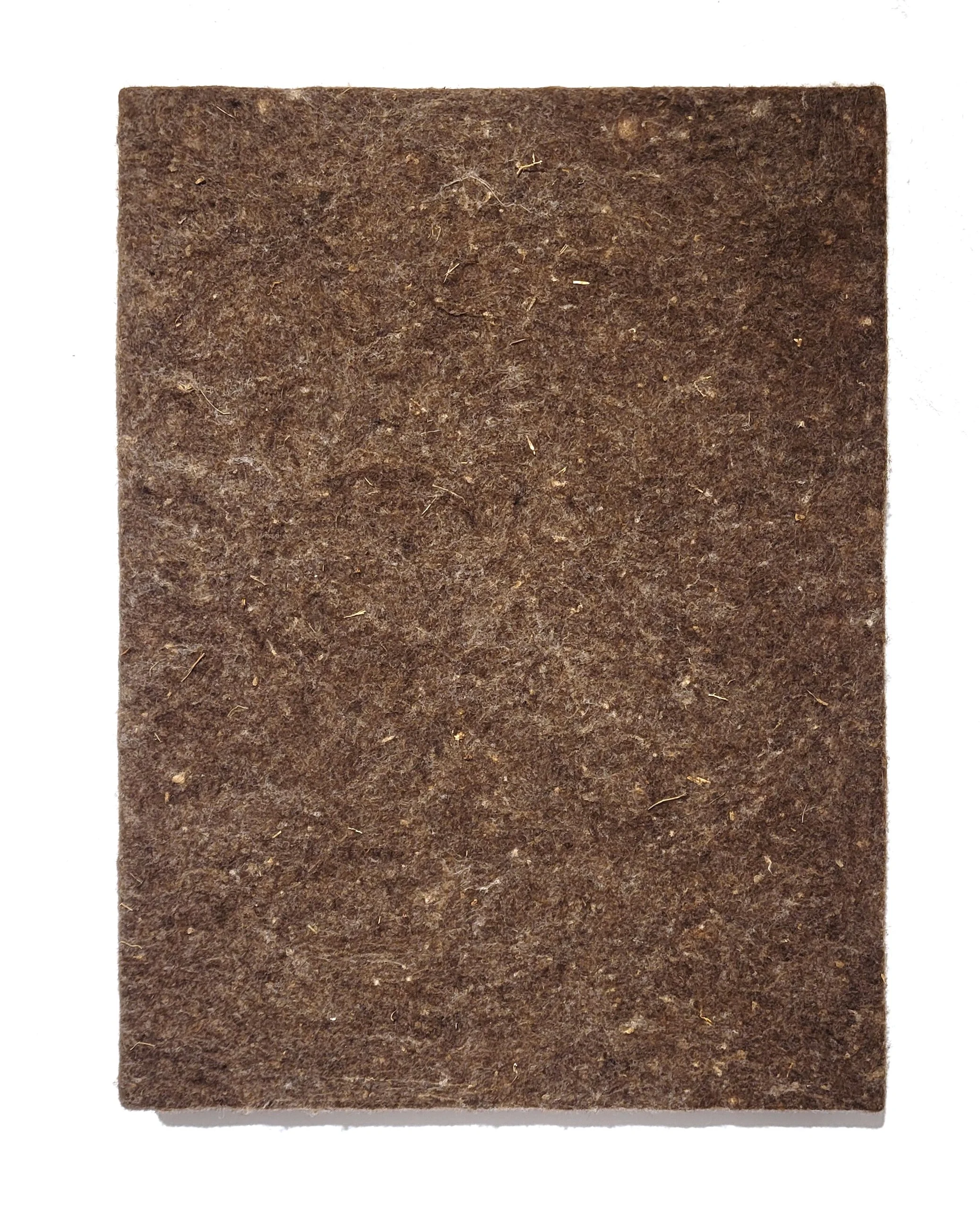 Laine, Octobre 2025, Feutre de laine de mouton mérinos issue d’élevages biologiques du Trièves (38) 
naturellement colorée
40 x 30 cm