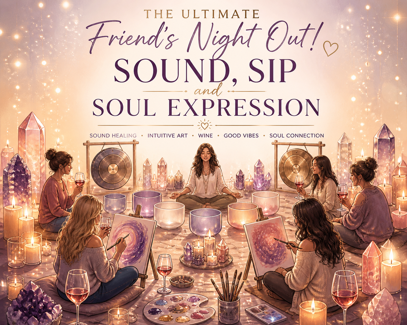 Sound, Sip & Soul: An Elevated Sound Bath + Painting Experience