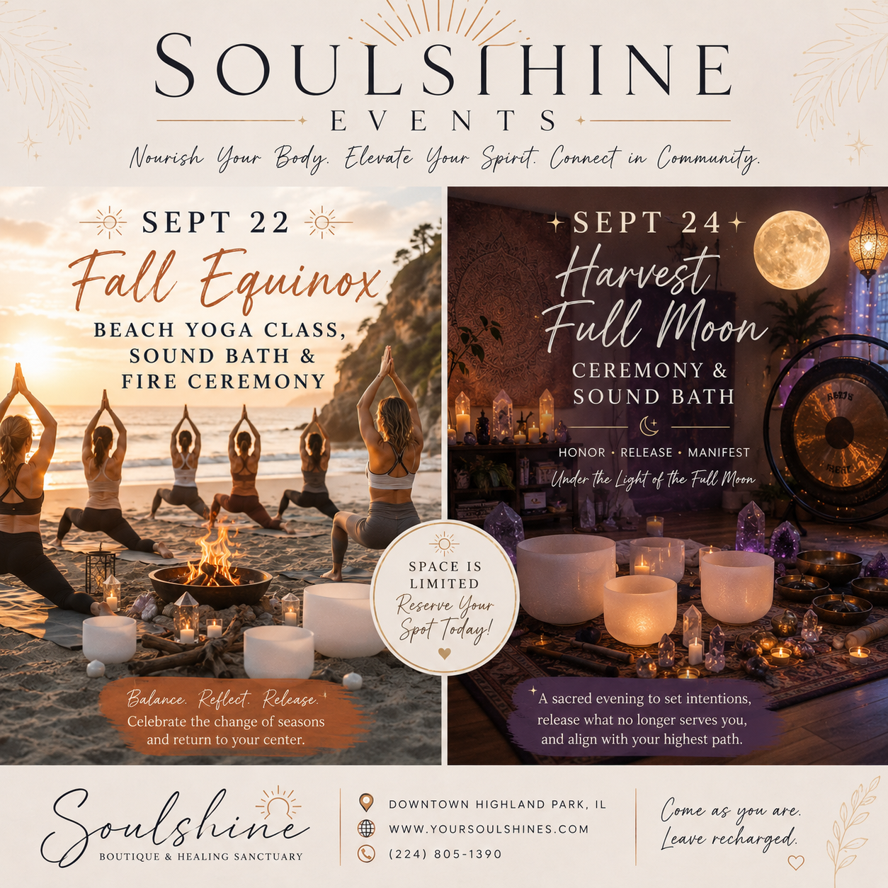 Fall Equinox Beach Yoga, Sound Bath & Fire Ceremony 