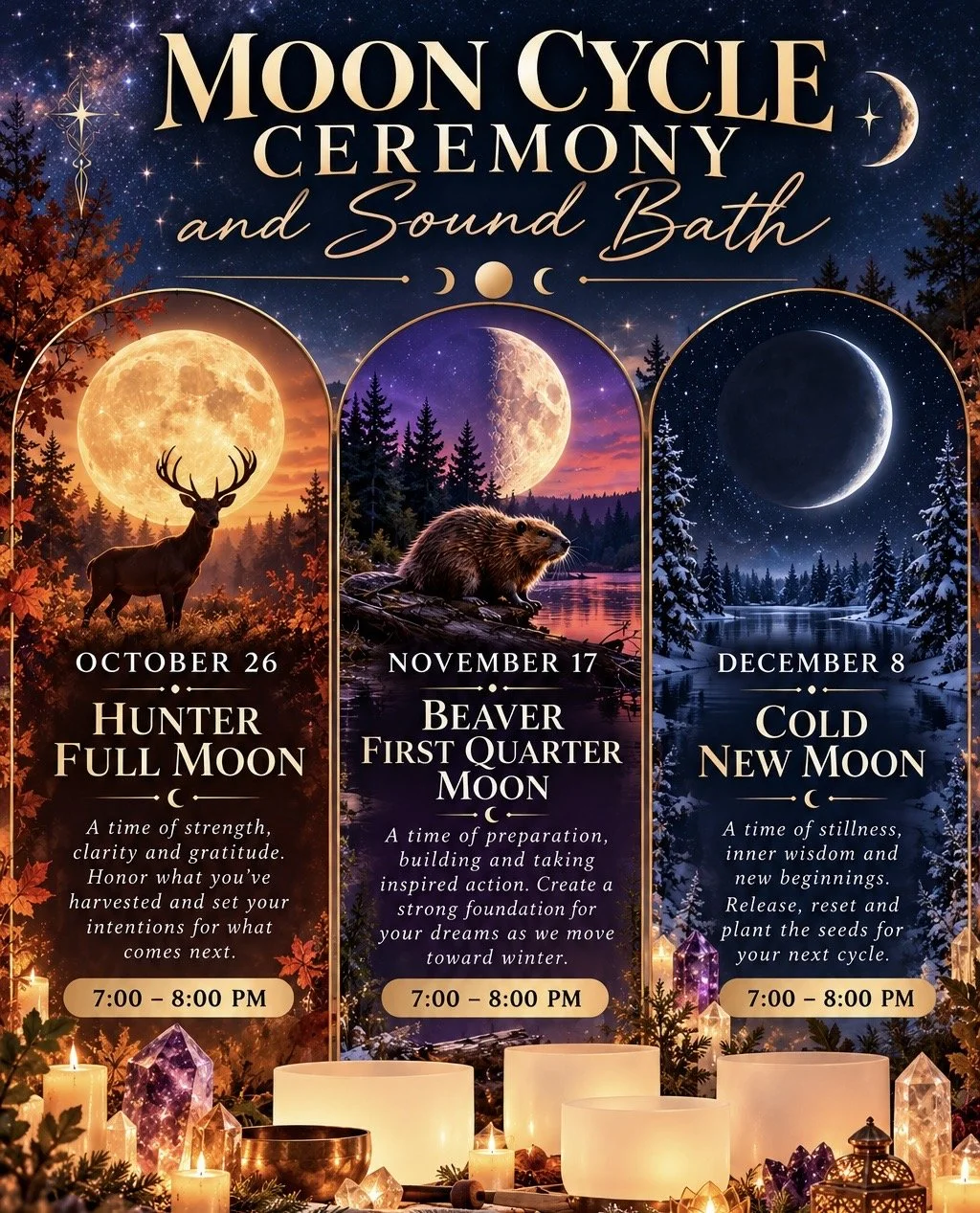 New Moon Cold Moon Ceremony and Sound Bath