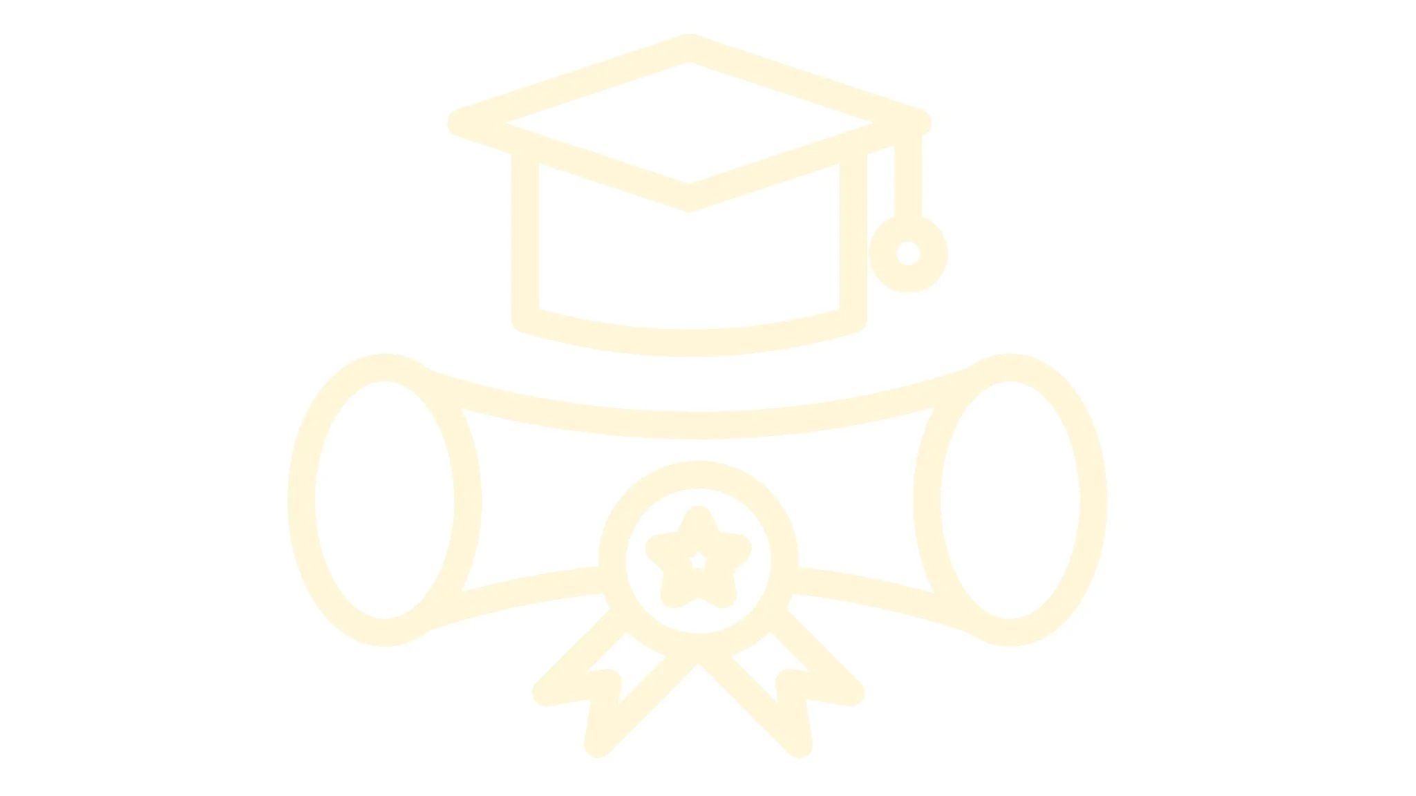Illustration d'un diplôme de fin d'études avec un chapeau de diplômé, une double rouleau de papier avec un symbole d'étoile, et un ruban de remise.