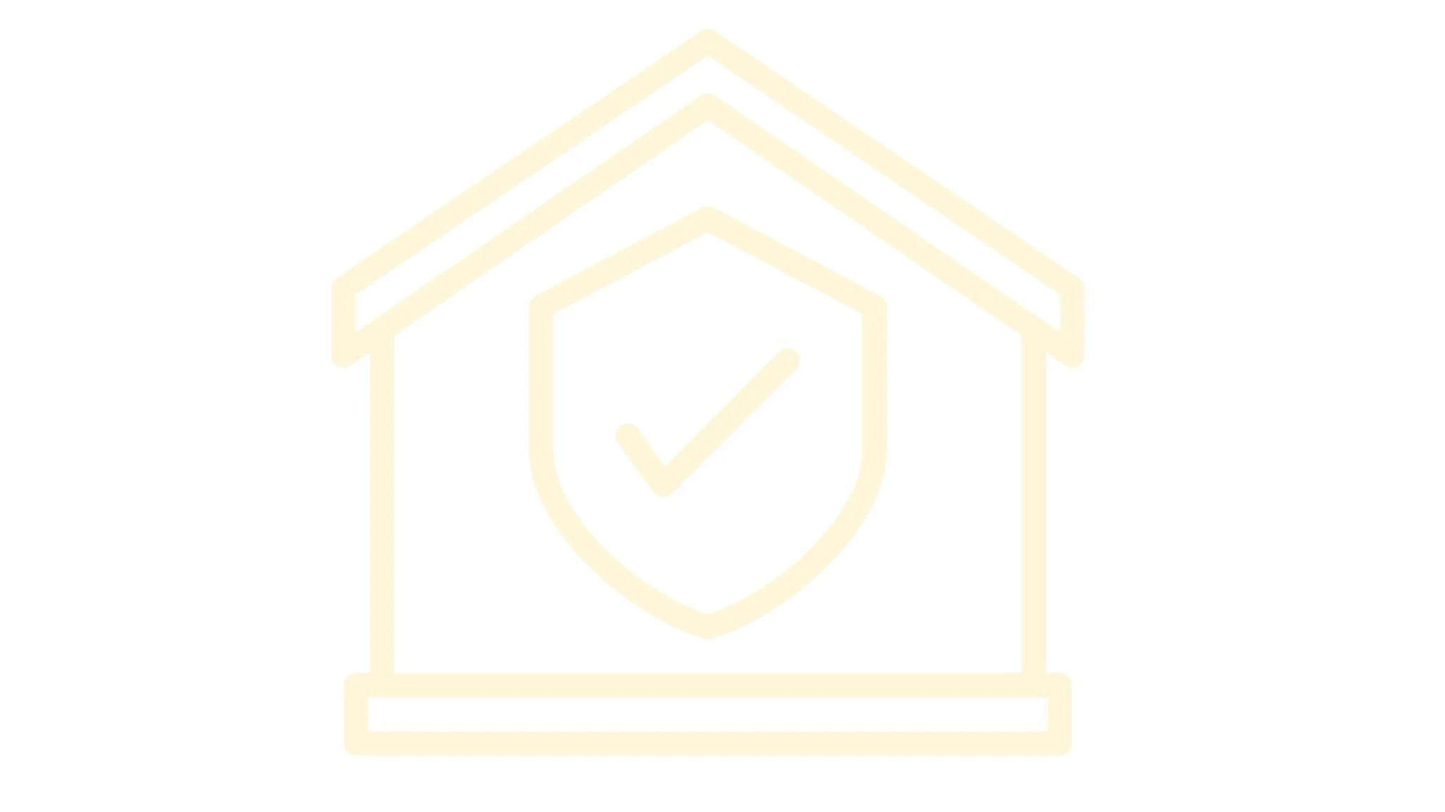 Une icône simple représentant une maison de garde ou une maison sécurisée avec un bouclier contenant une coche à l'intérieur.