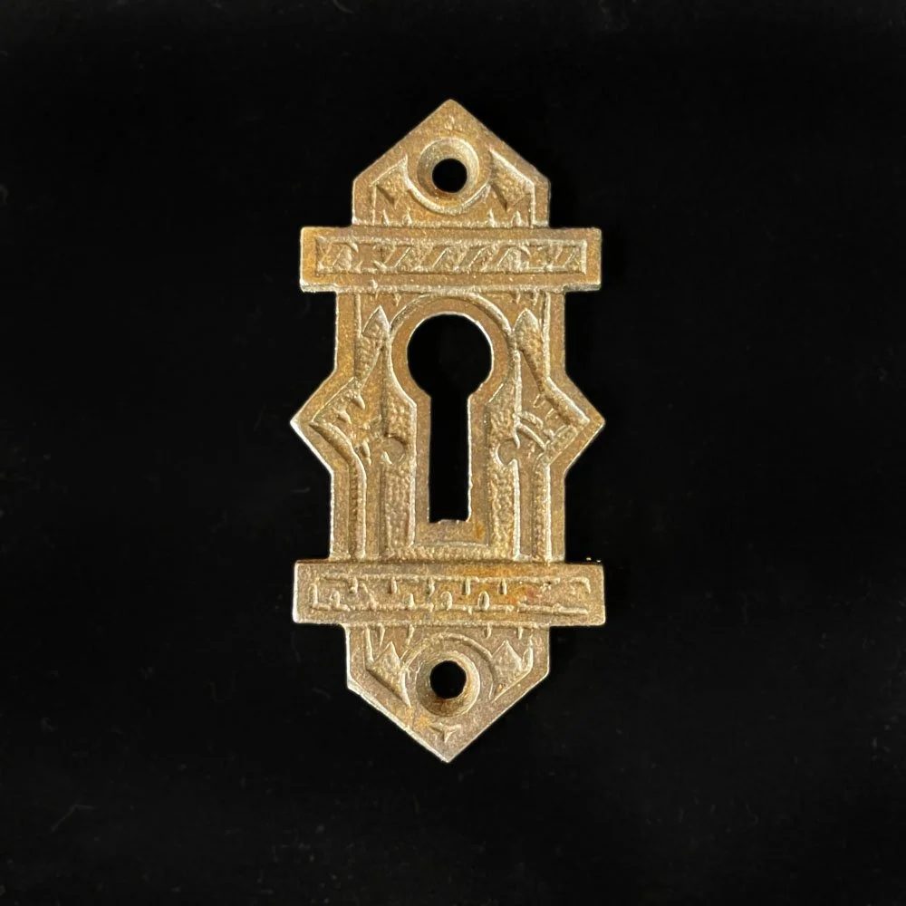 Ornate Brass Keyhole Escutcheon - Eastlake Pattern #2542 — Aurora Mills