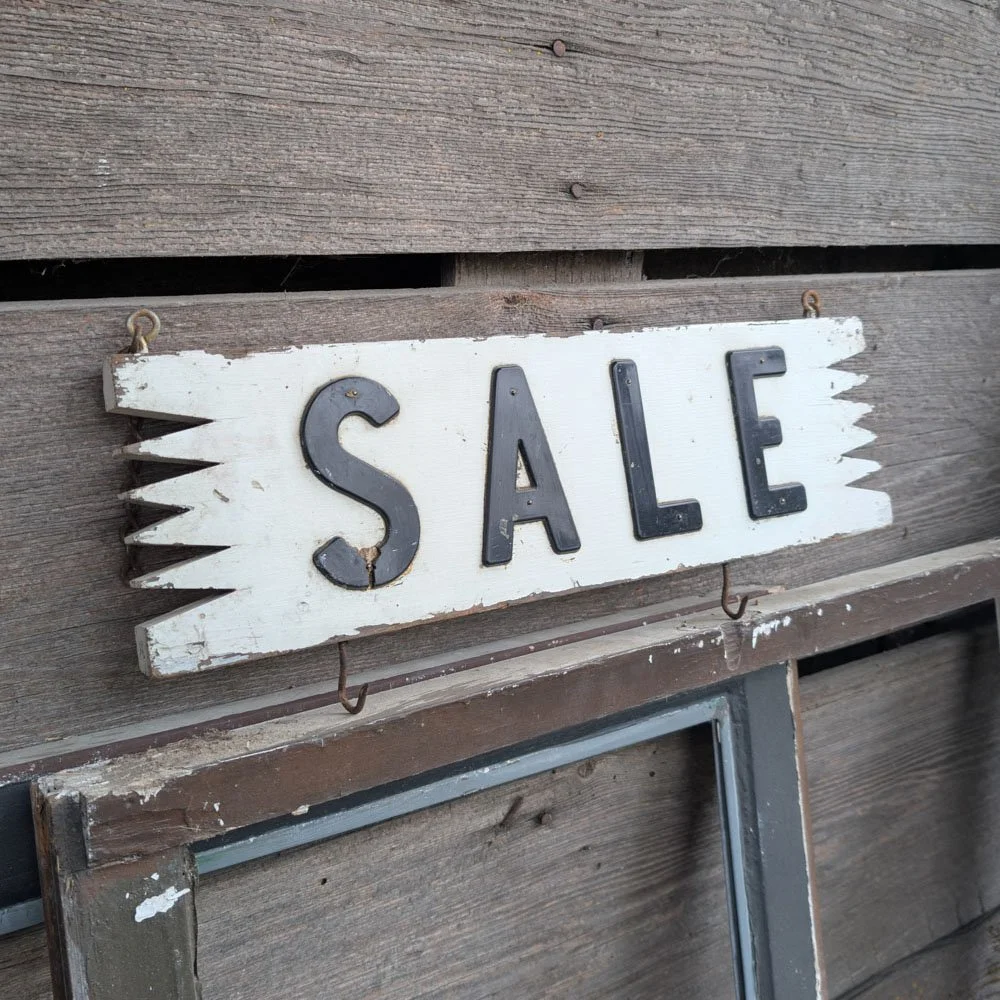 Hand Carved "Sale" Sign