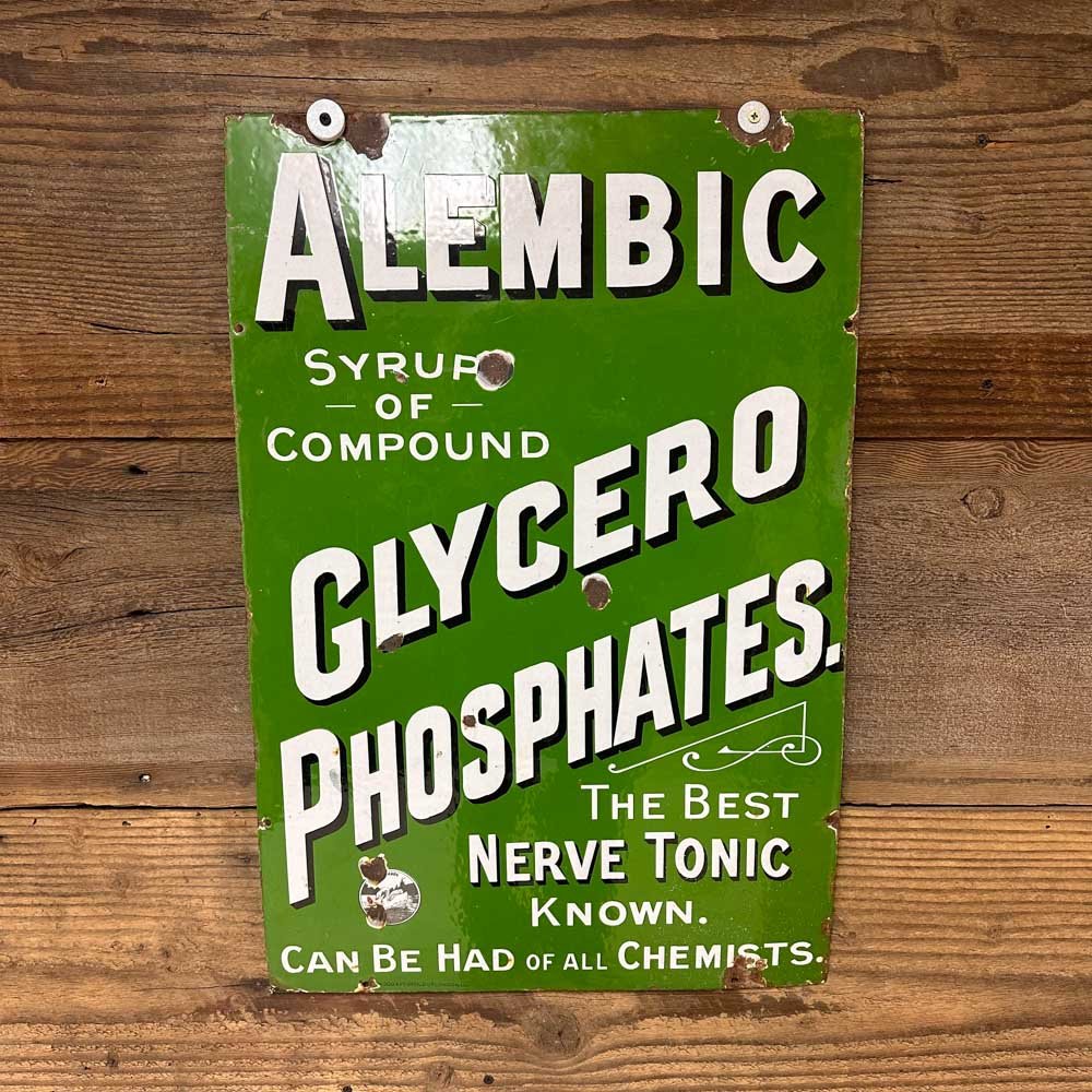 Alembic Syrup Enameled Metal Sign