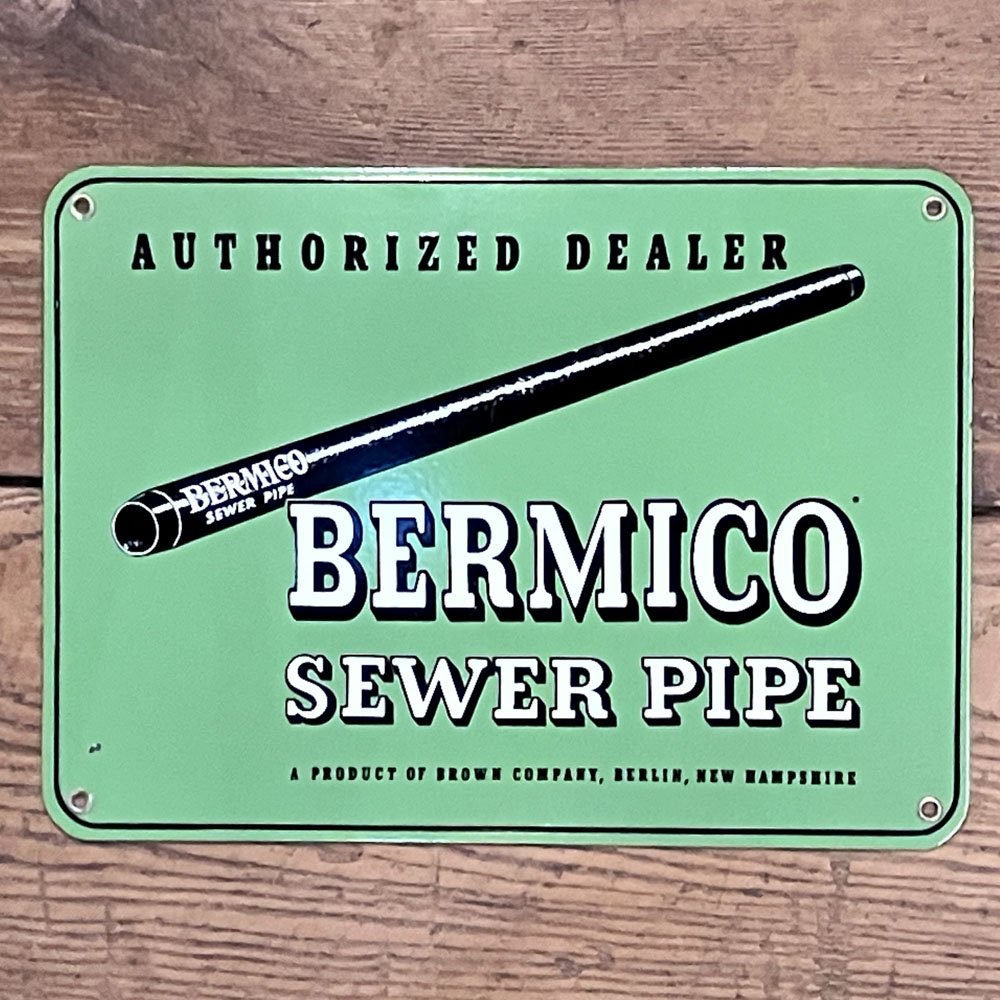 Bermico Sewer Pipe Enamel Sign - Aurora Mills