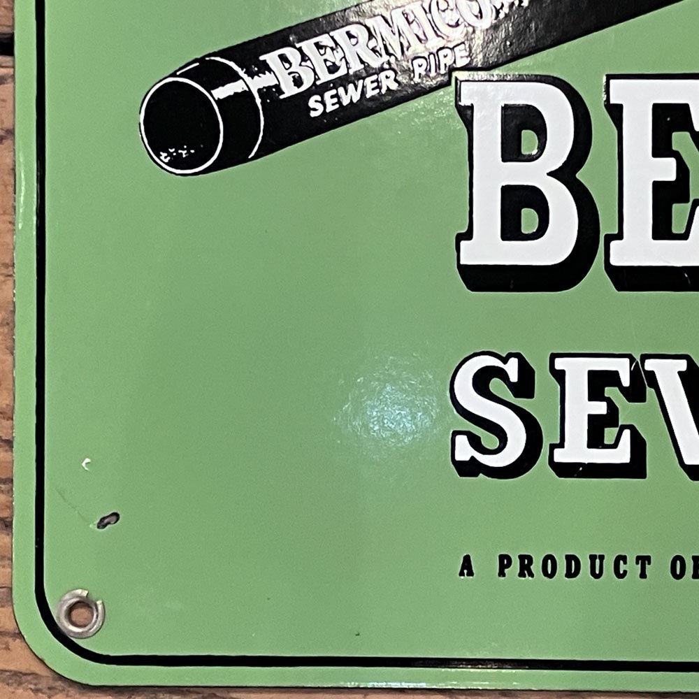 Bermico Sewer Pipe Enamel Sign - Aurora Mills