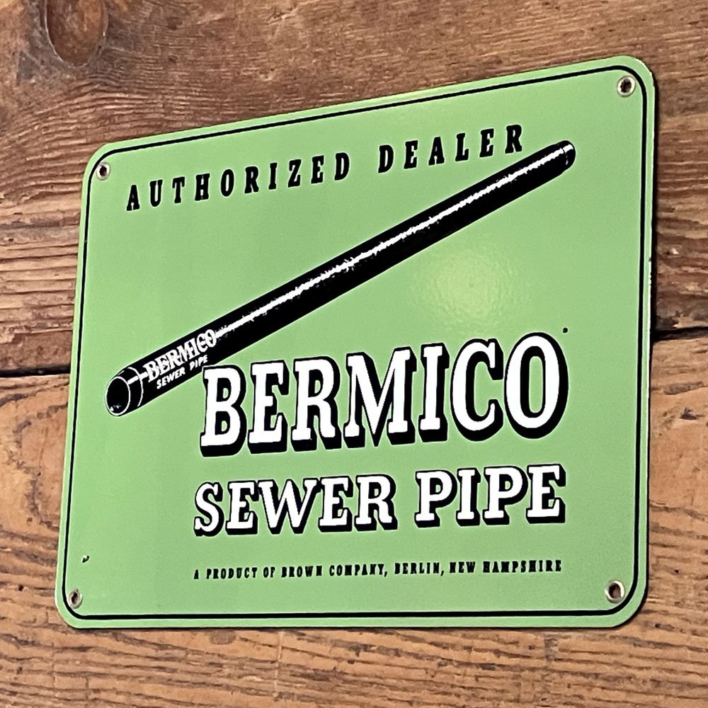 Bermico Sewer Pipe Enamel Sign - Aurora Mills