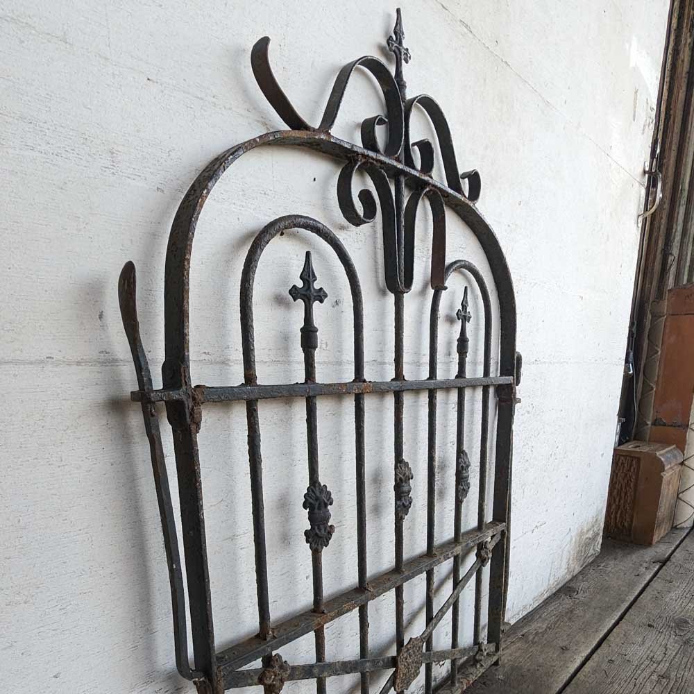 Wrought Iron Garden Gate - Cross - Aurora Mills