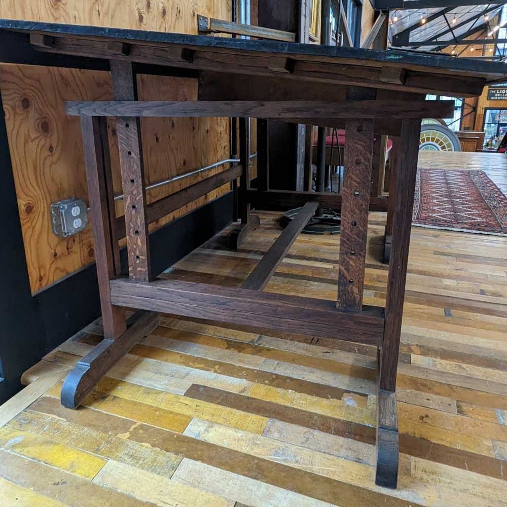 Large Oak Base Drafting Table - Aurora Mills