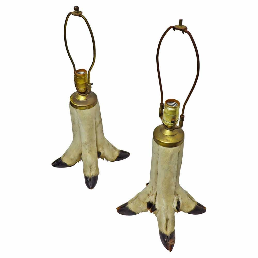 Pair of Taxidermy Hoof Lamps - Aurora Mills