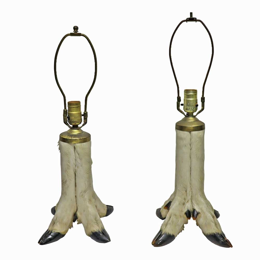 Pair of Taxidermy Hoof Lamps - Aurora Mills