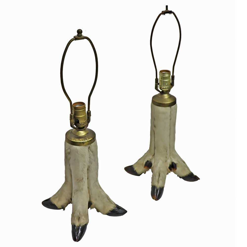 Pair of Taxidermy Hoof Lamps - Aurora Mills