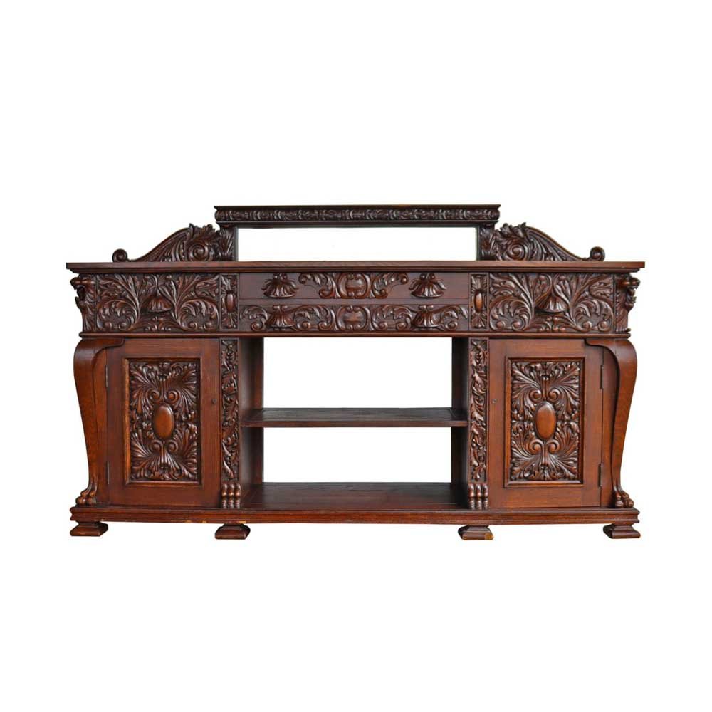 Carved Oak Buffet - Aurora Mills