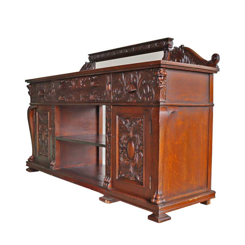 Carved Oak Buffet - Aurora Mills