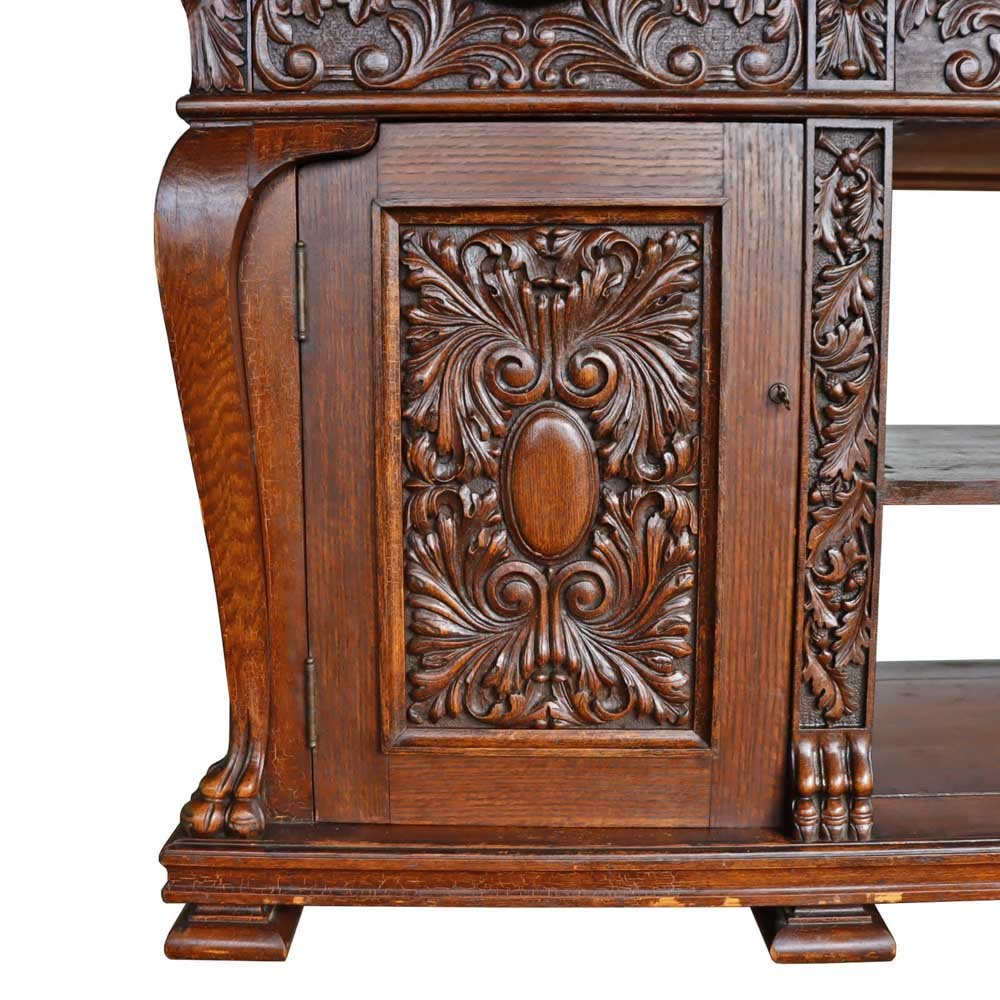 Carved Oak Buffet - Aurora Mills