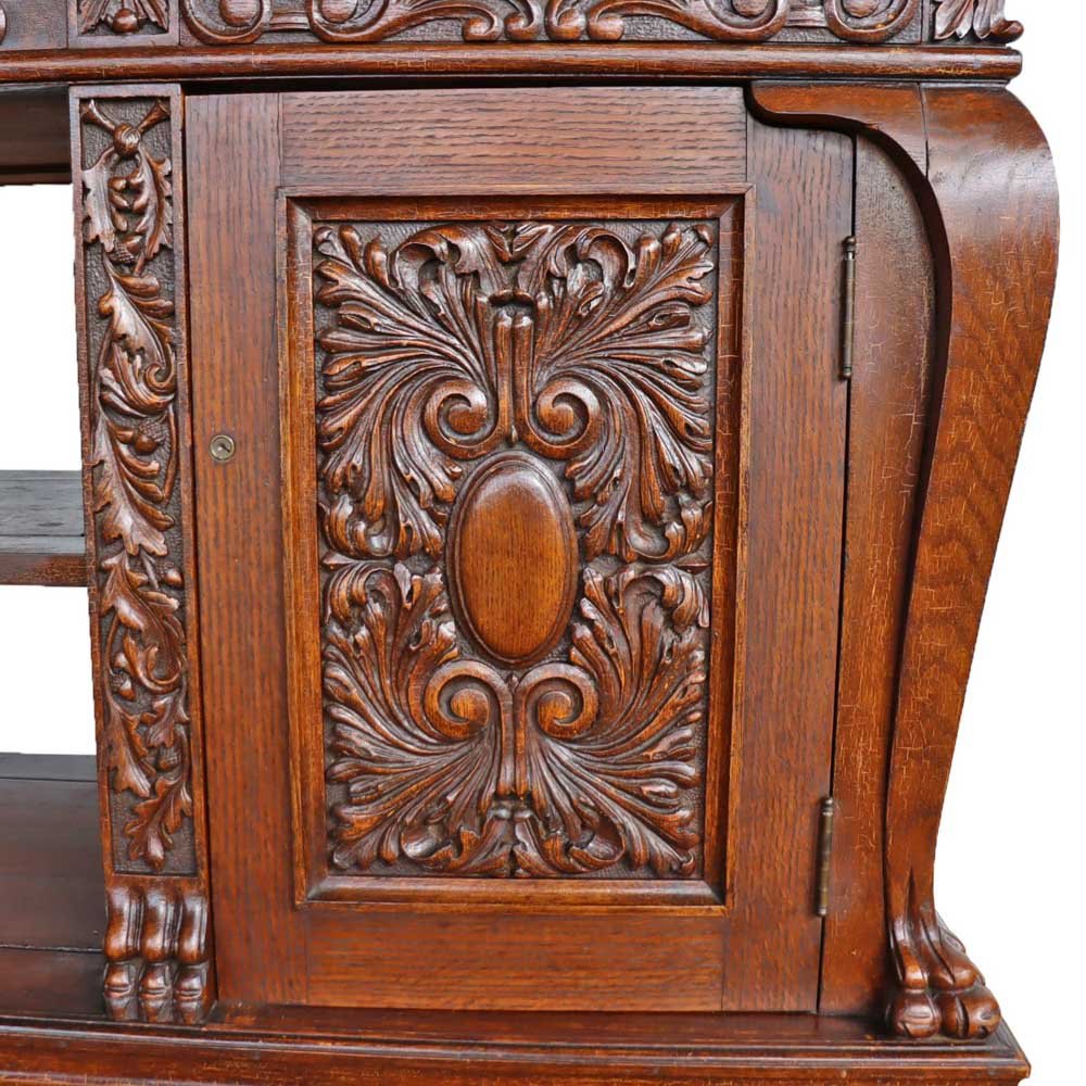 Carved Oak Buffet - Aurora Mills