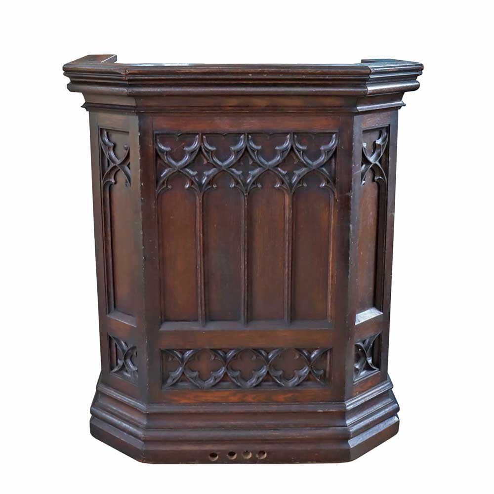 Gothic Revival Oak Pulpit - Aurora Mills