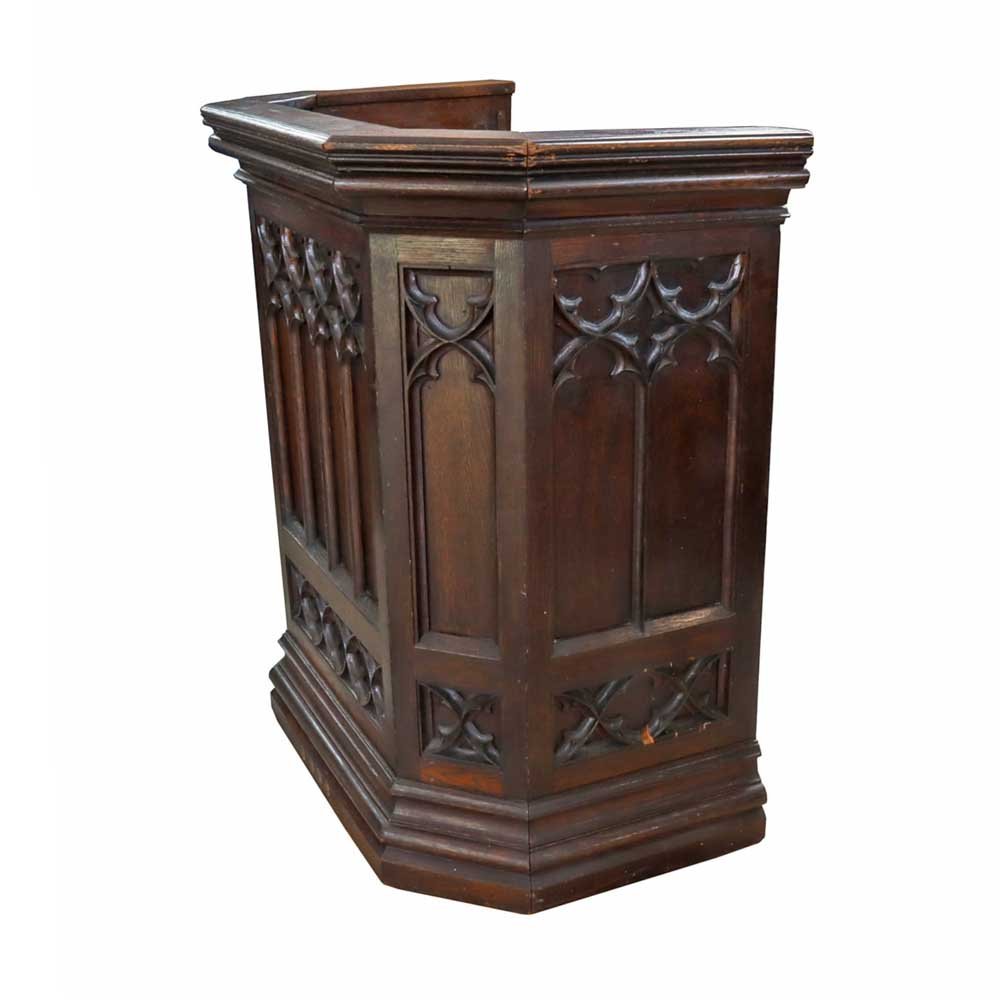 Gothic Revival Oak Pulpit - Aurora Mills