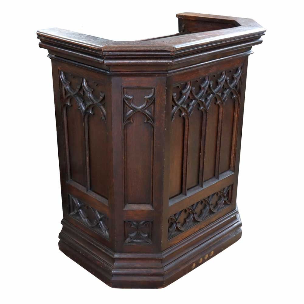 Gothic Revival Oak Pulpit - Aurora Mills