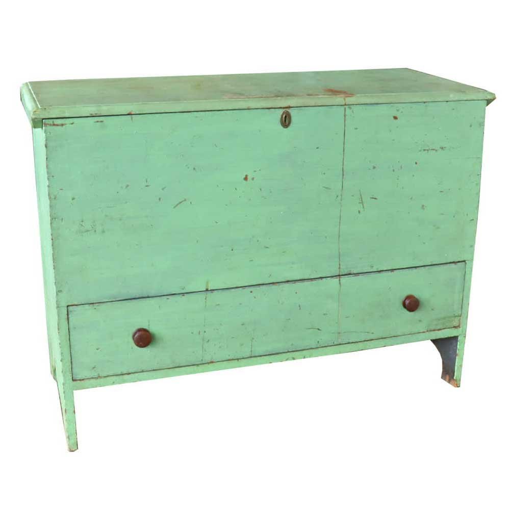 Mint Green Primitive Blanket Chest - Aurora Mills
