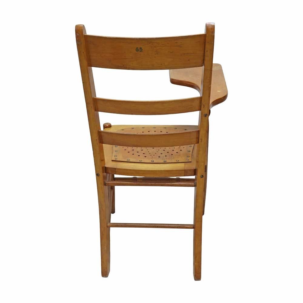 1930s Oak School Chair with Writing Desk - Aurora Mills