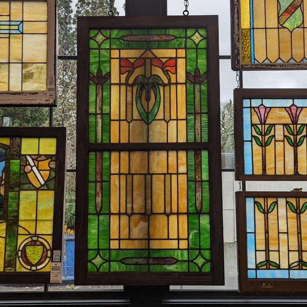 Art Nouveau Slag Glass Sash - Aurora Mills