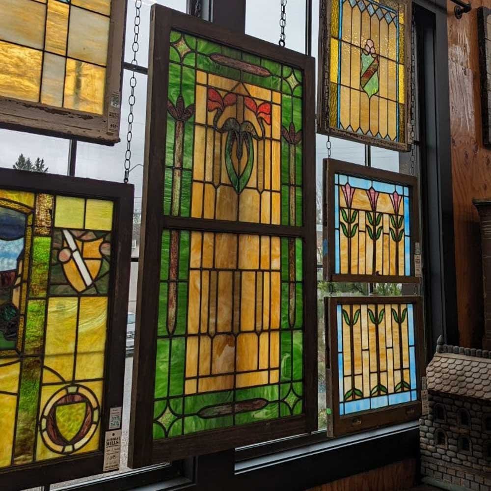 Art Nouveau Slag Glass Sash - Aurora Mills