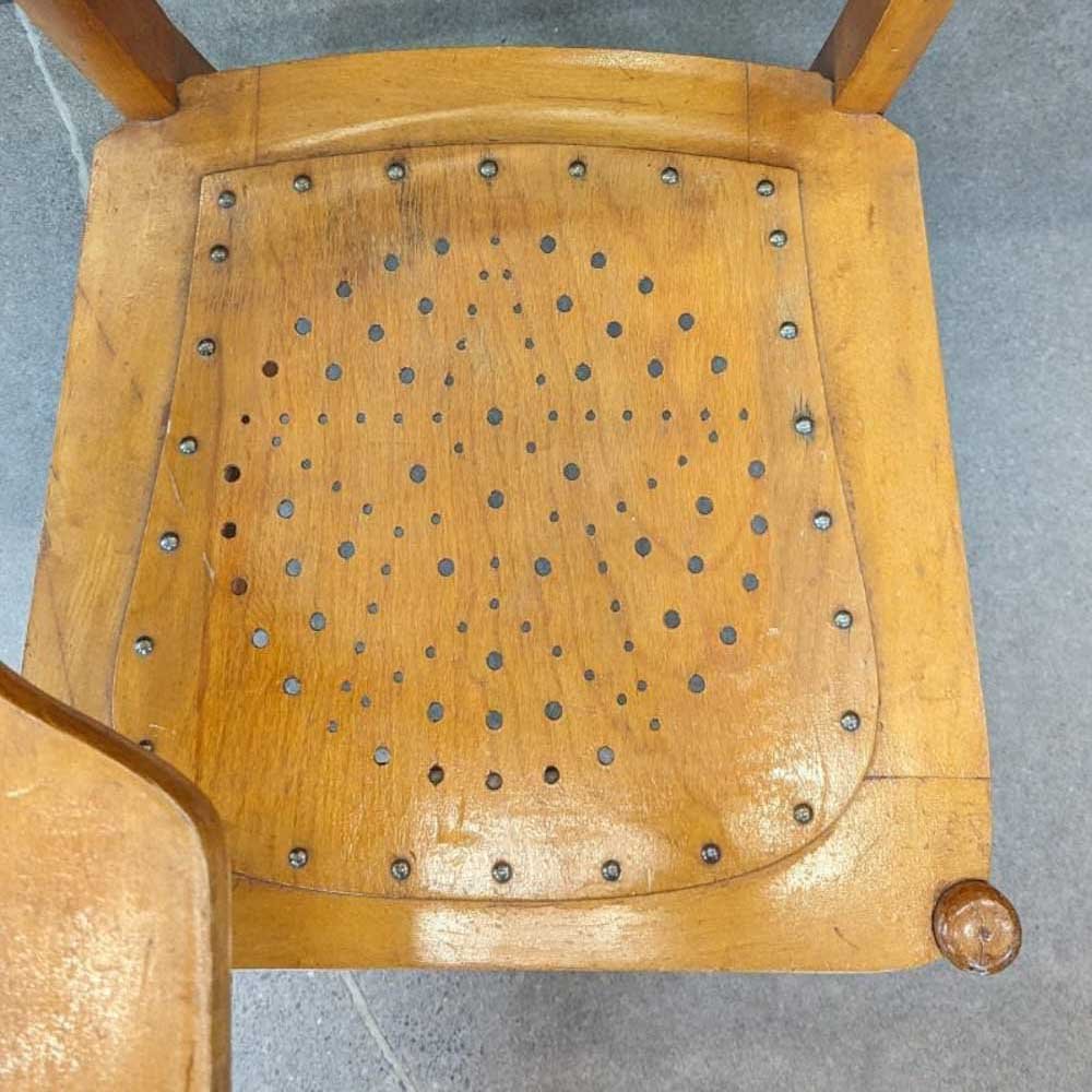 1930s Oak School Chair with Writing Desk - Aurora Mills