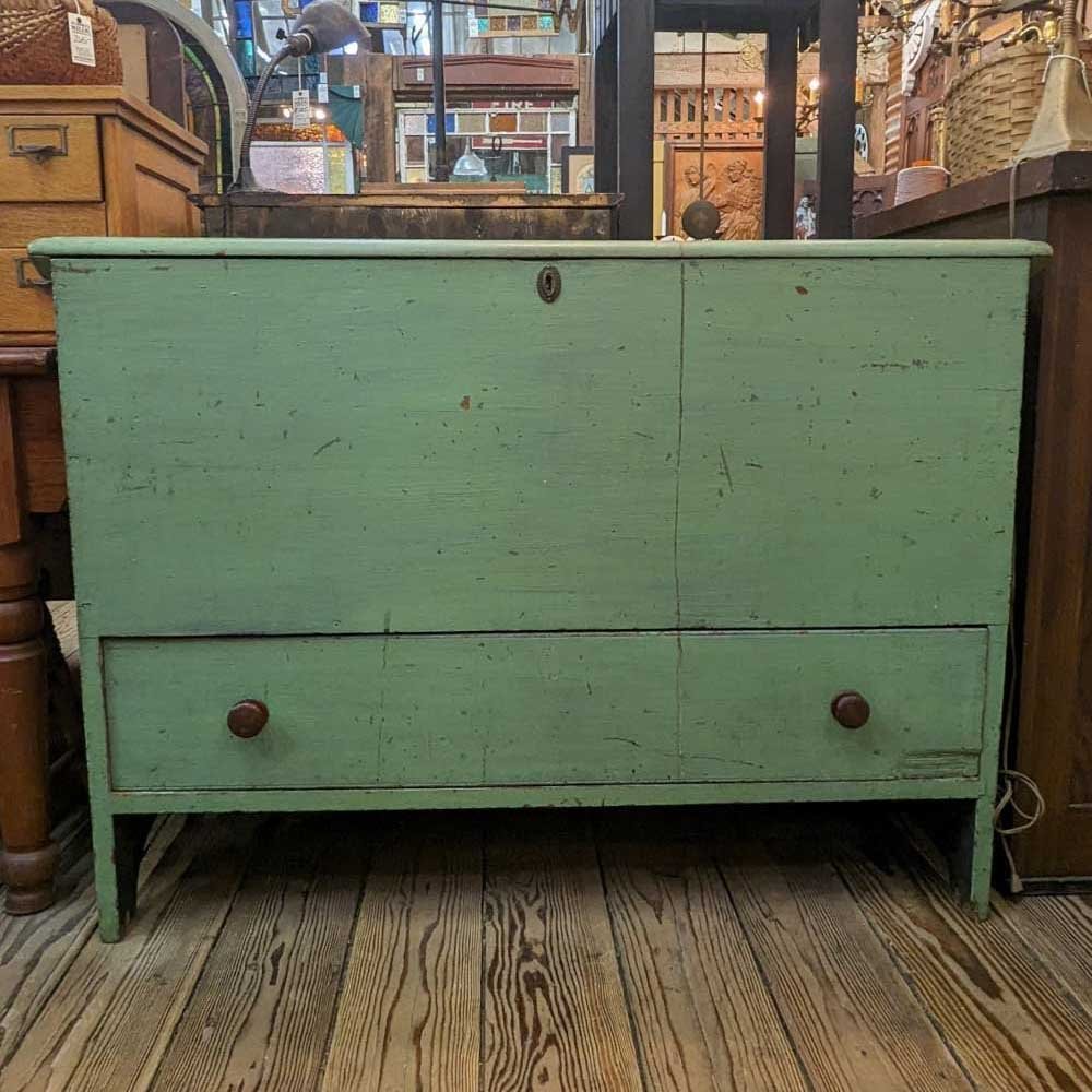 Mint Green Primitive Blanket Chest - Aurora Mills