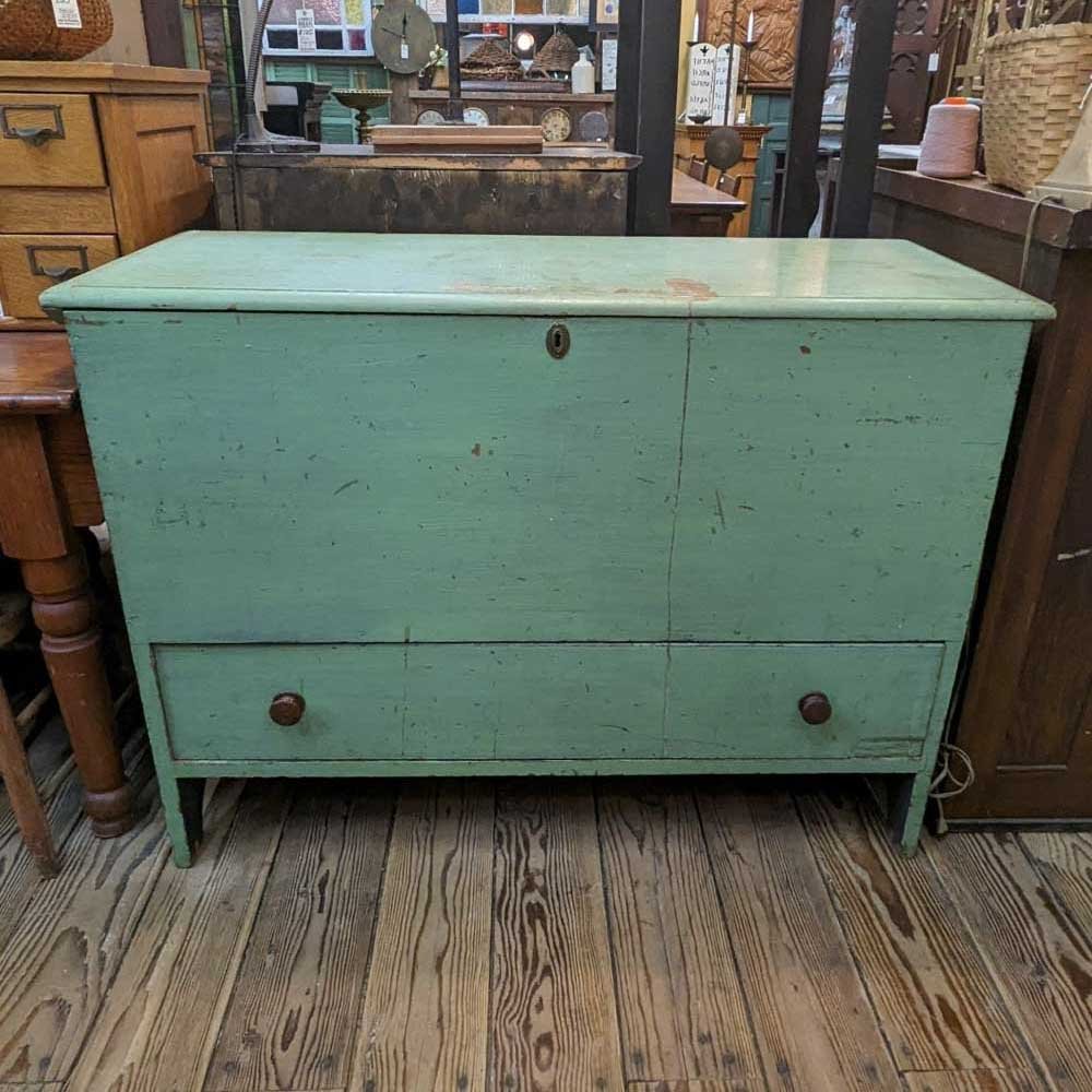 Mint Green Primitive Blanket Chest - Aurora Mills