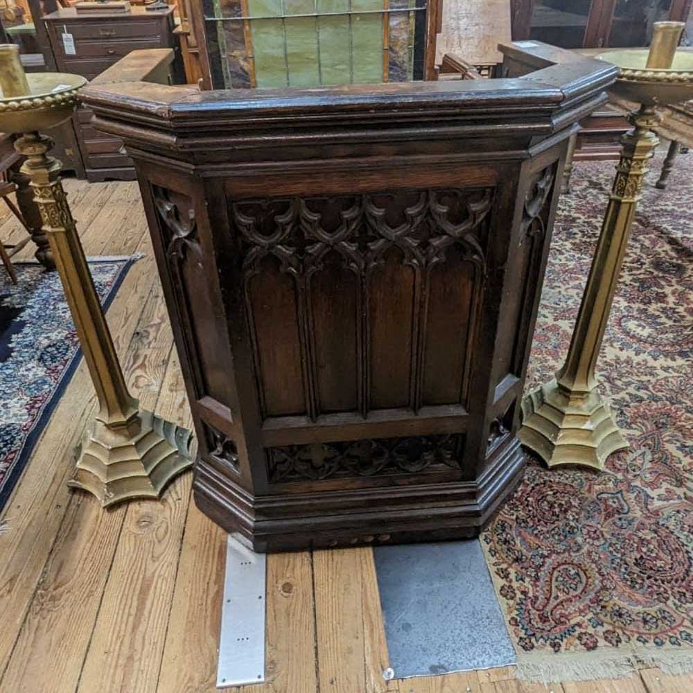 Gothic Revival Oak Pulpit - Aurora Mills