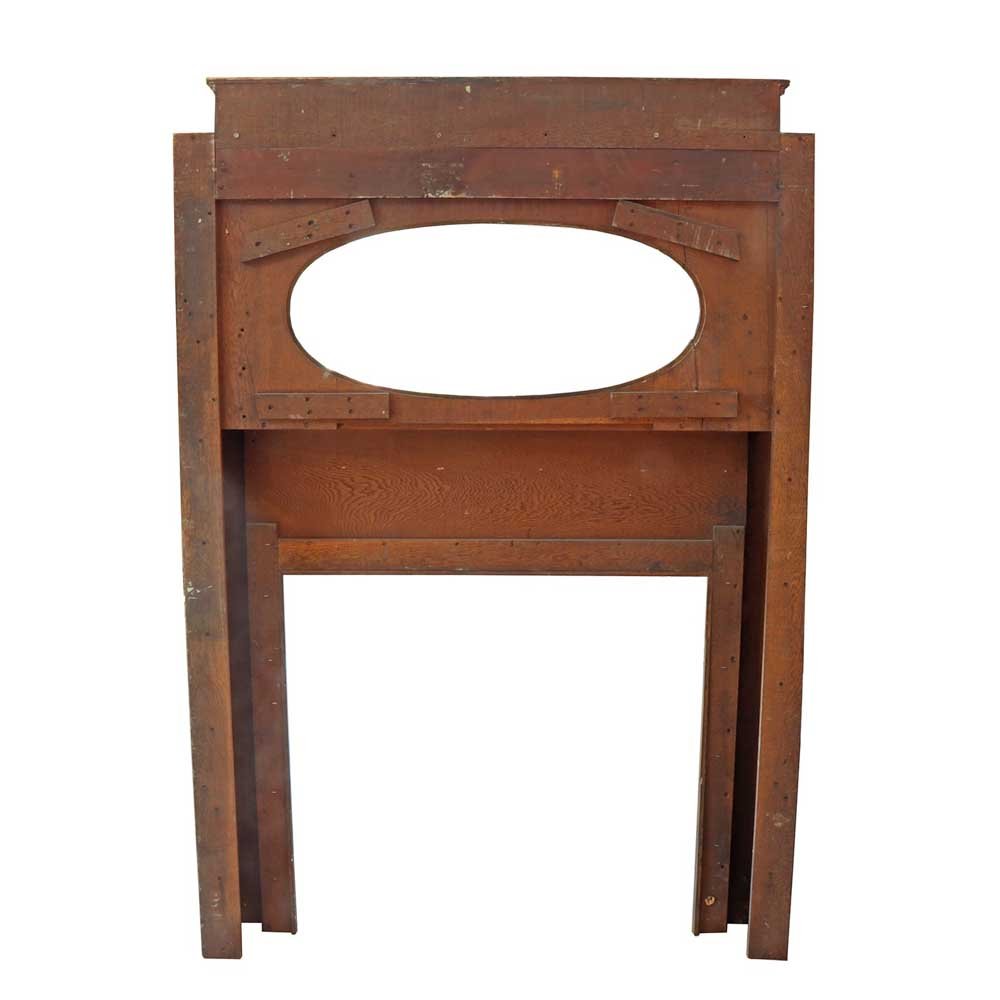 Oak Mantel with Oval Mirror - Aurora Mills