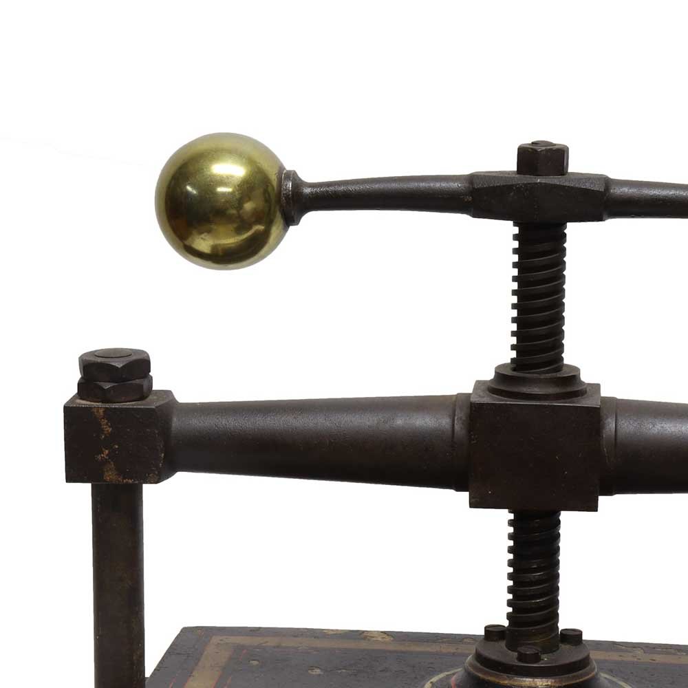 Brass Ball Book Press - need dims - Aurora Mills