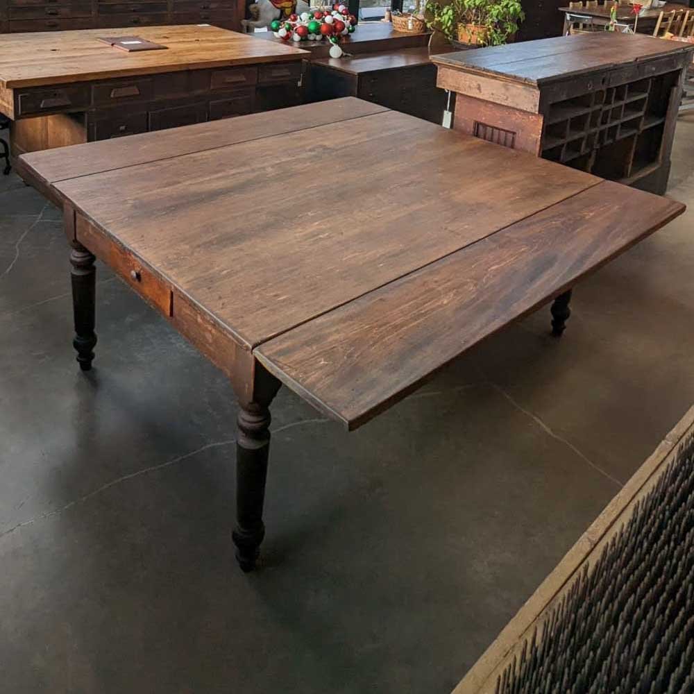 Oak Drop Leaf Quilting Table - Aurora Mills