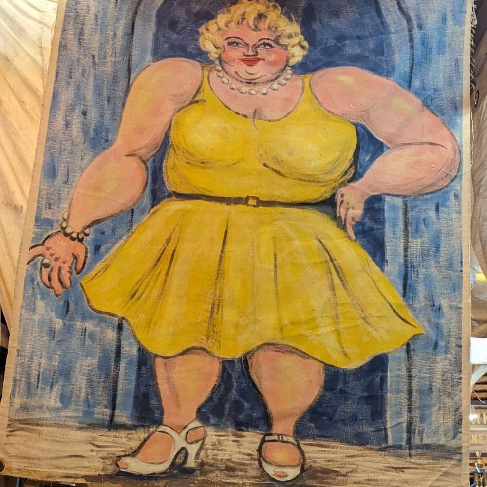 Vintage Hand-painted Sideshow Canvas - Aurora Mills