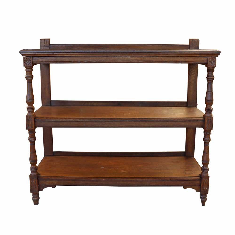 Three Tier Victorian Oak Shelf - Aurora Mills