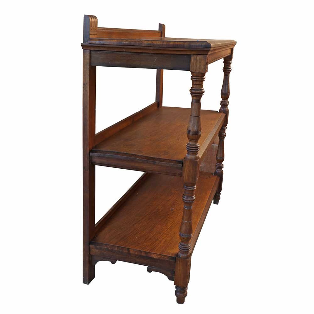 Three Tier Victorian Oak Shelf - Aurora Mills