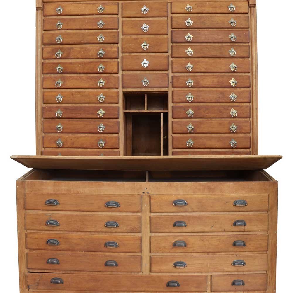 19th Century Pine Registrar’s Cabinet - Aurora Mills