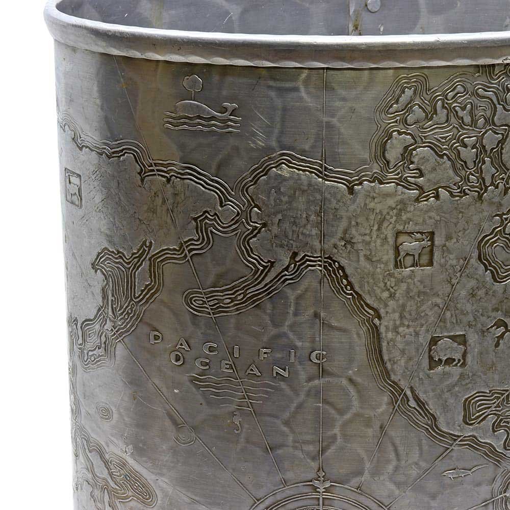 Arthur Armour Aluminum Wastepaper Basket - Aurora Mills