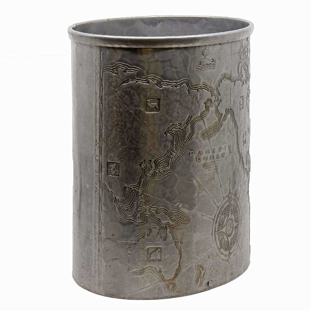 Arthur Armour Aluminum Wastepaper Basket - Aurora Mills