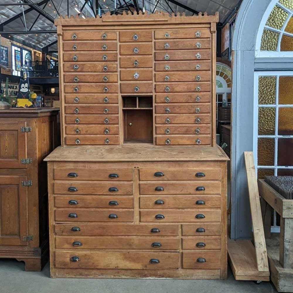 19th Century Pine Registrar’s Cabinet - Aurora Mills